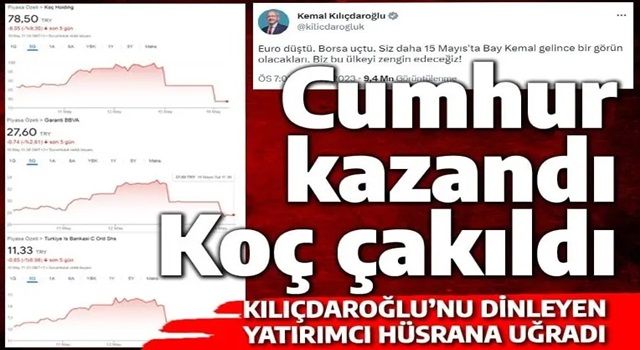 Cumhur kazandı, Koç Holding hisseleri çakıldı: İşte Borsa İstanbul'da en çok değer kaybeden şirketler