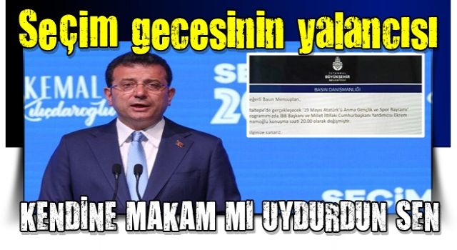 İBB Başkanı Ekrem İmamoğlu kendisini Cumhurbaşkanı yardımcısı ilan etti