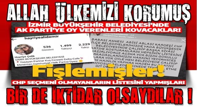 İzmir Büyükşehir Belediyesi'nde fişleme dalgası! AK Parti'ye oy verenleri kovacaklar