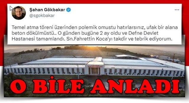 Şahan Gökbakar'dan Defne Devlet Hastanesi paylaşımı