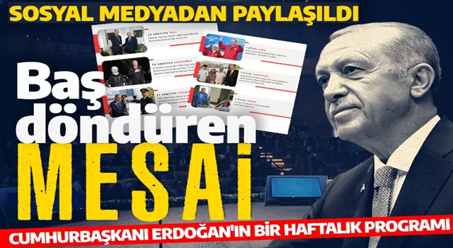 Cumhurbaşkanı Erdoğan'ın baş döndüren mesaisi: Sosyal medyada paylaşıldı