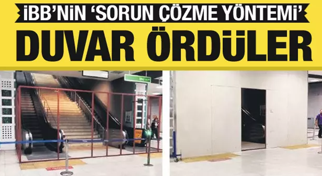 İBB'den tepki çeken yöntem: Arızalı merdiveni duvarla ördüler