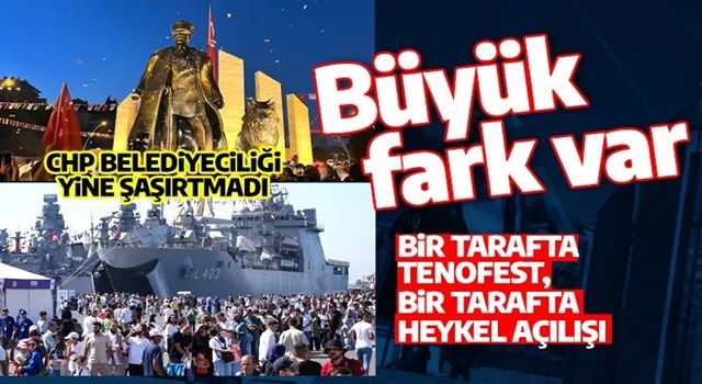 Bir tarafta TEKNOFEST, bir tarafta heykel açılışı! CHP’li Belediye şaşırtmadı!