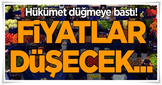 Hükümet düğmeye bastı... Fiyatlar düşecek