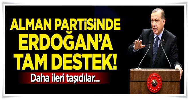 Alman partisinden Cumhurbaşkanı Erdoğan'a destek!