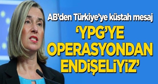 AB'den Türkiye'ye küstah mesaj! "YPG'ye operasyondan endişeliyiz"