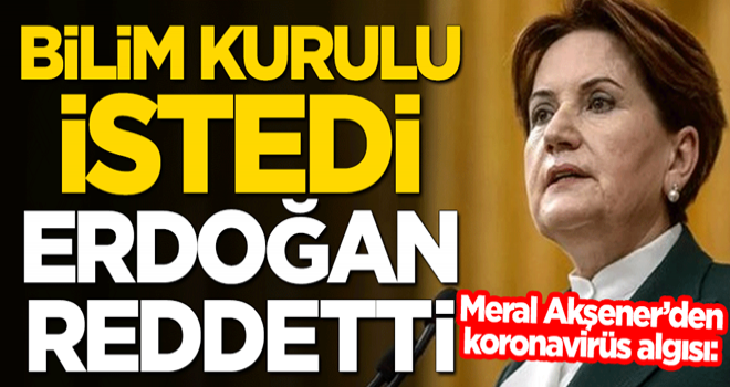 Meral Akşener'den koronavirüs algısı: Bilim Kurulu istedi, Erdoğan reddetti