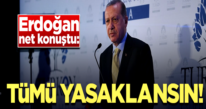 Başkan Erdoğan net konuştu! "Hepsi yasaklanmalı"