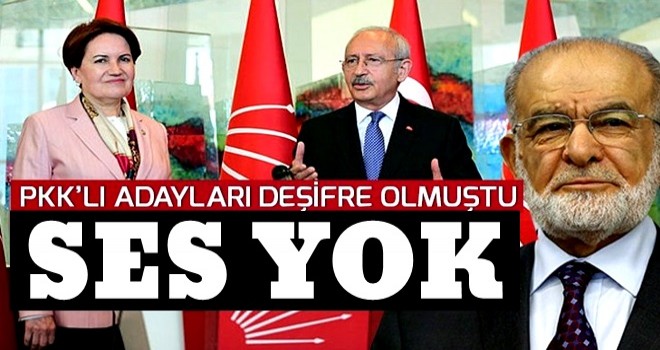 Akşener, Kılıçdaroğlu ve Karamollaoğlu PKK'lı aday skandalı sonrası kayıplara karıştı .