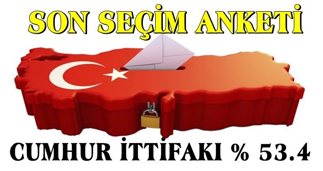 Son seçim anketi yayınlandı! Cumhur İttifakı yüzde 53.4