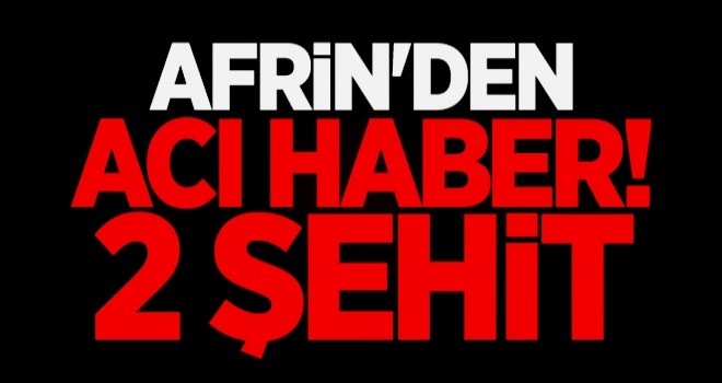 Afrin'den acı haber! 2 şehit