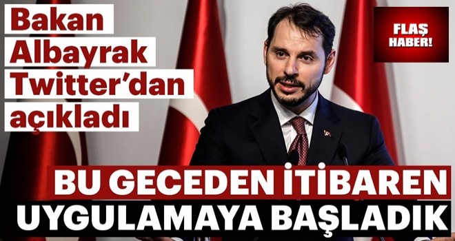 Bakan Berat Albayrak Twitter'dan açıkladı: Aksiyon planımızı uygulamaya başladık