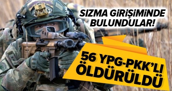 MSB'den flaş açıklama: 56 PKK-YPG'li öldürüldü.