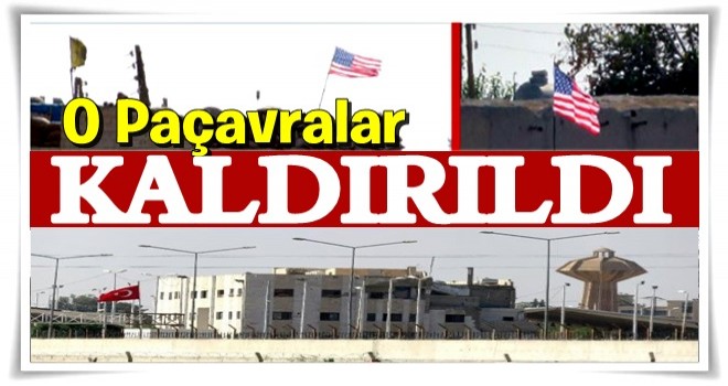 Telabyad'daki ABD bayrakları ile PYD flamaları kaldırıldı