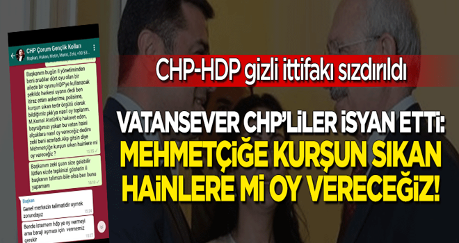 CHP'nin HDP ile gizli ittifakı deşifre oldu, vatansever CHP'liler isyan etti!