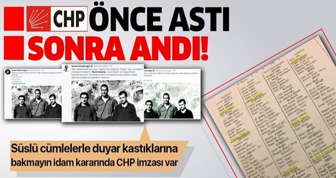 CHP'liler Deniz Gezmiş'i önce astı sonra andı! İşte Deniz Gezmiş ve arkadaşlarının idamına onay verenler