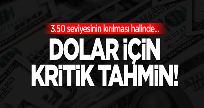 Dolar için kritik tahmin!