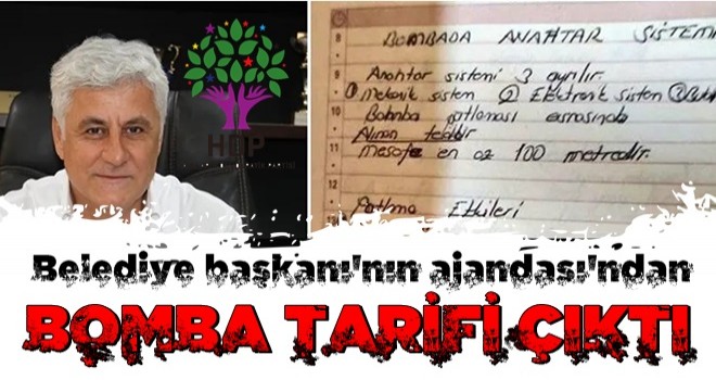 Gözaltına alınan HDP'li başkanın defterinden bomba tarifi çıktı!