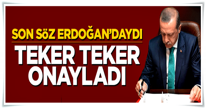 Cumhurbaşkanı Erdoğan'dan 10 kanuna onay