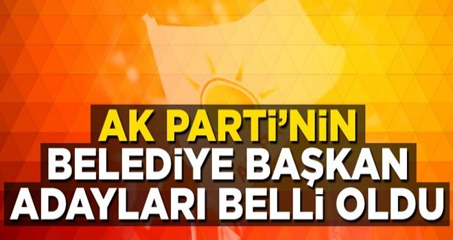 AK Parti'nin belediye başkan adayları belli oldu