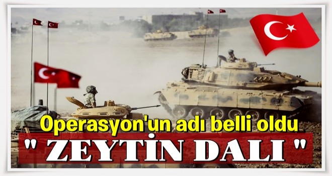 TSK Afrin operasyonun adını koydu