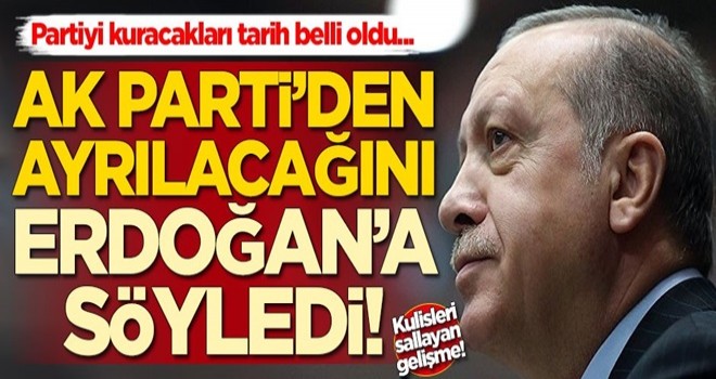 Yeni partiyle ilgili kulisleri sallayan gelişme! O isim Erdoğan ile görüşme yaptı