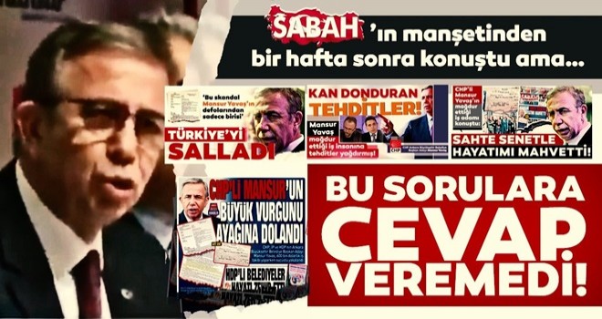 Mansur Yavaş bu sorulara cevap veremedi