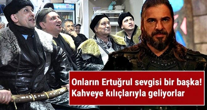 Kahvede, Diriliş Ertuğrul izlerken kendilerinden geçtiler..