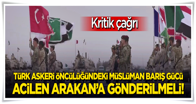 "Türk askeri öncülüğünde Müslüman Barış Gücü acilen Arakan'a gönderilmeli!"