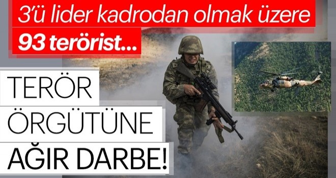 Terör örgütüne ağır darbe! 93 terörist öldürüldü aralarında sözde liderleri de var...