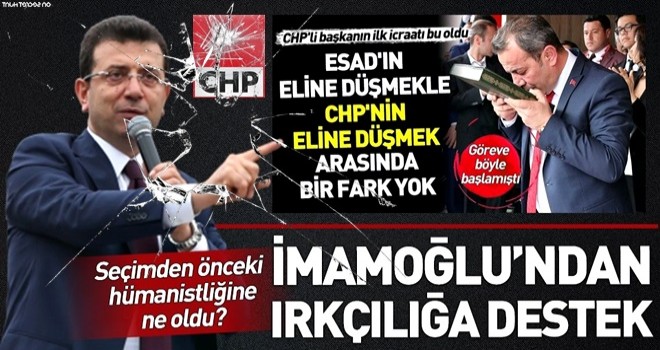 CHP'li Tanju Özcan'ın ırkçı uygulamasına Ekrem İmamoğlu'ndan destek: Suriyeliler gitsin .