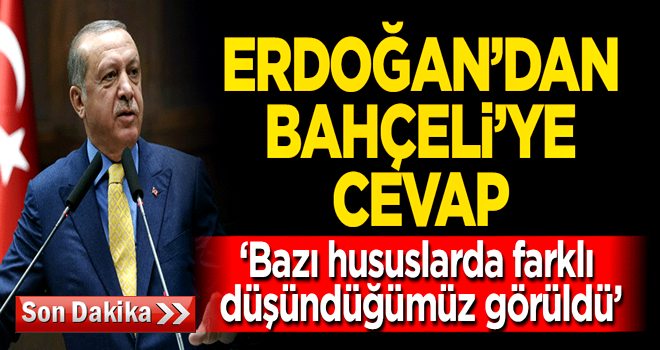 Erdoğan'dan Bahçeli'ye cevap