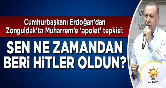 Cumhurbaşkanı Erdoğan İnce'ye sert sözler: Ne zamandan beri Hitler oldun?