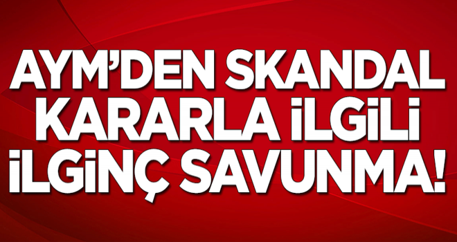 AYM'den skandal kararla ilgili ilginç savunma!