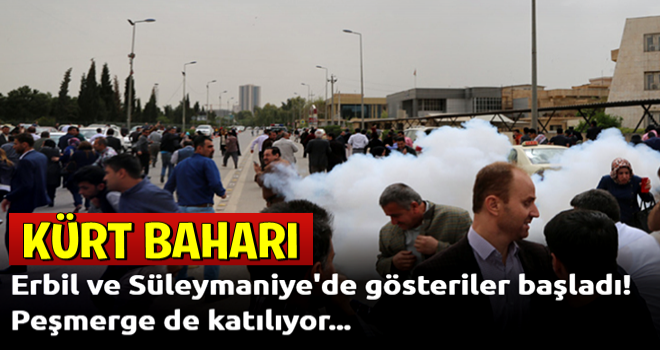 Erbil ve Süleymaniye'de gösteriler başladı! Peşmerge de katılıyor...