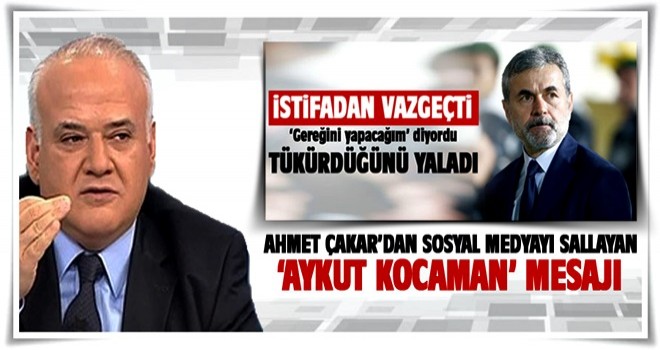 Ahmet Çakar'ın Aykut Kocaman tweeti sosyal medyayı salladı