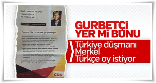 Merkel Türk seçmenler için afiş hazırlattı