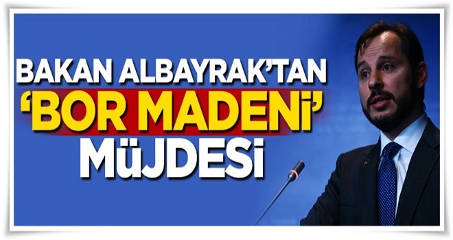 Bakandan 'bor madeni' müjdesi