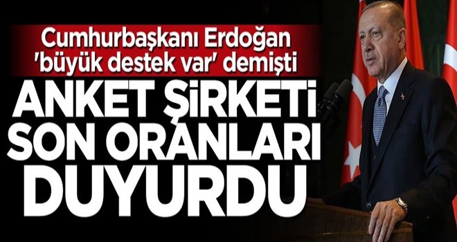 Başkan Erdoğan, "Büyük destek var" demişti! Anket şirketi son oranları açıkladı