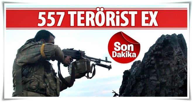 TSK: 557 terörist öldürüldü