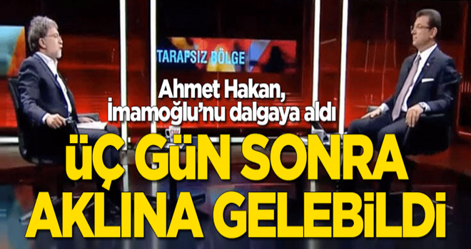 Ahmet Hakan İmamoğlu'nu dalgaya aldı: Üç gün düşünüp bu açıklamayı yapabildi!