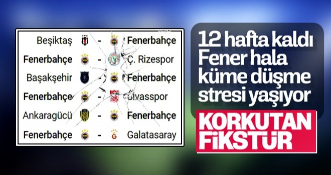 Fenerbahçe'nin 6 maçlık fikstürü