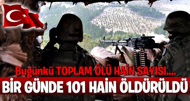 Afrin'de bir günde tam 101 terörist öldürüldü...