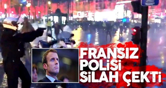 Fransız polisi eylemcilere silah çekti