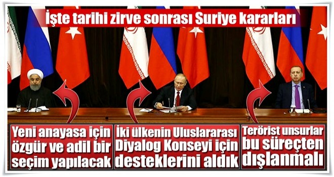 İşte tarihi zirve sonrası alınan Suriye kararları