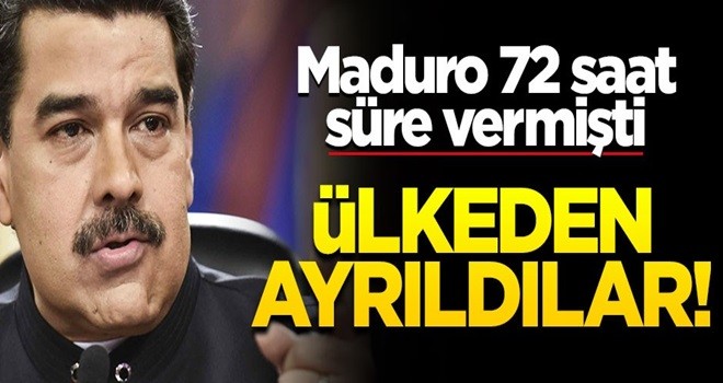 Maduro, 72 saat süre vermişti! ABD'li elçilik personeli ülkelerine geri döndü