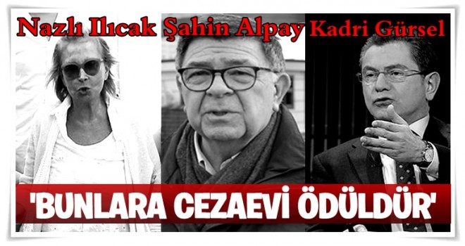 Nazlı Ilıcak, Kadri Gürsel, Şahin Alpay… için cezaevi ödüldür