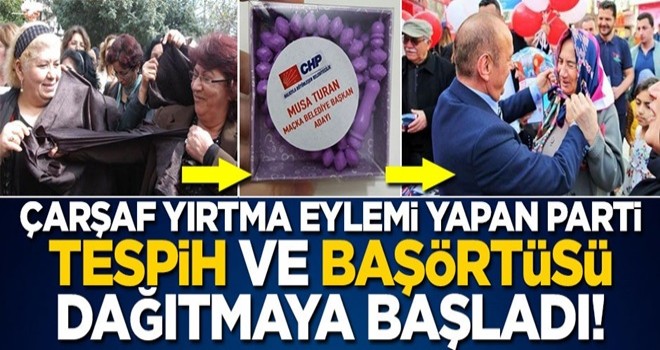 CHP tespih dağıttı