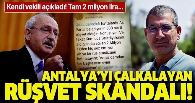 CHP'li eski vekil Yıldıray Sapan'dan CHP'li Kumluca Belediyesi'ne rüşvet suçlaması!