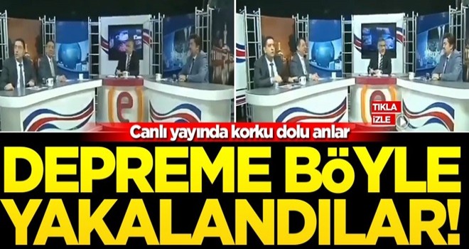 Canlı yayında korku dolu anlar! Depreme böyle yakalandılar